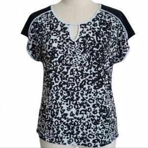 PerSeption Concept Black and White Animal Print Top